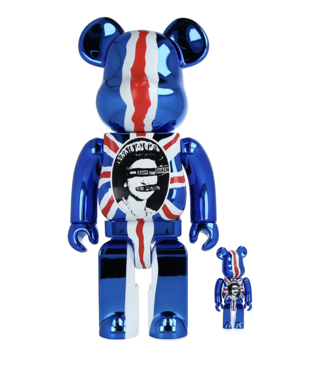 [Bearbrick] Bearbrick Sex Pistol - God Save The Queen (Chrome Ver.) 400%+100%